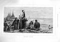 Original Old Antique Print 1876 Father'S Coming Dutch Family Waiting Shore Boat