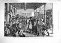Original Old Antique Print 1876 Russian Volunteers Railway Station Mavia Train