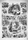 Old Antique Print 1876 Christmas Ideal Real Christmas Gruel Pudding Story 19th