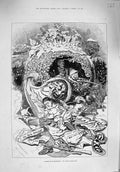 Original Old Antique Print 1876 Dream Plum Pudding Sleeping Boy 19th