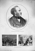 Original Old Antique Print 1877 Jules Simon French Minister River Thames Flood
