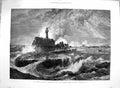 Original Old Antique Print 1877 Damaged Admiralty Pier Dover Dest 19th