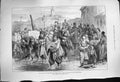 Original Old Antique Print 1877 Heavy Rain Constantinople People Street Scene