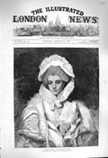 Original Old Antique Print 1877 Portrait Countess Spencer Joshua Reyns 19th