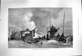 Original Old Antique Print 1877 Storm Partial Destruction Hastings Pier England