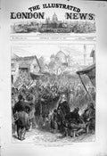 Original Old Antique Print 1877 Eastern Crisis Turkish Troops Stamboul Siers