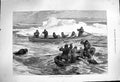 Original Old Antique Print 1877 Pandora Arctic Expedition Walrus Shooting Boats