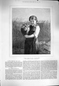 Original Old Antique Print 1877 Little Girl Coming Throught Rye Hugh Carter