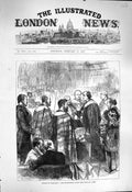 Original Old Antique Print 1877 Opening Parliament Lord Beaconsfield Oath Peer