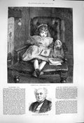 Original Old Antique Print 1877 Portrait Sir Hardman Earle Valentines D 19th