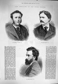 Original Old Antique Print 1877 Walter Ouless Marcus Stone Peter Graham Academy