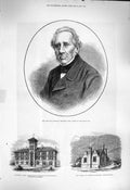 Old Antique Print 1877 Augustus Clifford Usher Black Rod Childrens Home 19th