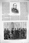 Old Antique Print 1877 General Changarnier Turkey Officials Grand Vizier 19th