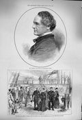 Original Old Antique Print 1877 Compton Actor King Greece James Drummond Ship