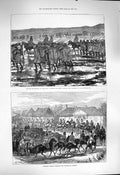 Original Old Antique Print 1877 Turkish Siers Dobrudscha Cossacks Falesti Army