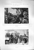 Original Old Antique Print 1877 Madras Races Levee Pets Prince Wales Tour India