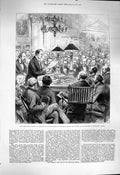 Original Old Antique Print 1877 Schliemann Mycenae Burlington House Antiquaries