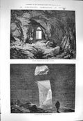 Original Old Antique Print 1877 Schliemann Excavations Mycenae Atreus Treasury