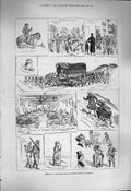 Original Old Antique Print 1877 Easter Monday Volunteer Review Dunstable 19th
