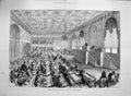 Original Old Antique Print 1877 Sitting New Turkish Parliament Constantinople