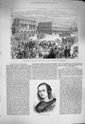 Original Old Antique Print 1877 Mrs Chisholm Turkish Parliament Constantinople