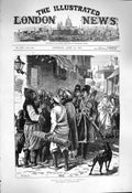 Original Old Antique Print 1877 Scene Reading War Placards Stamboul Fine Art