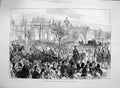 Original Old Antique Print 1877 Sultan Turkey Leaving Palace Horses Pro 19th