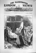 Old Antique Print 1877 Rescue Colliers Tynewydd Pit Rhonda Wales Mining 19th