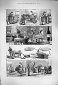 Original Old Antique Print 1877 Manufacture War Materials Arsenal Woolwich 19th