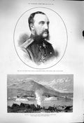 Original Old Antique Print 1877 Grand Duke Nicholas Russian Army Adehkaleh War