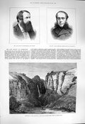 Original Old Antique Print 1877 Earl Shrewsbury Talbot ThorTransvaal Blyde War