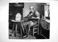Original Old Antique Print 1877 Doctoring Time Man Clock Bellows Robe Victorian