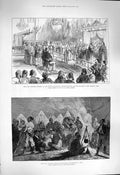 Original Old Antique Print 1877 War Jewish Synagogue Egyptian Siers Bulgaria