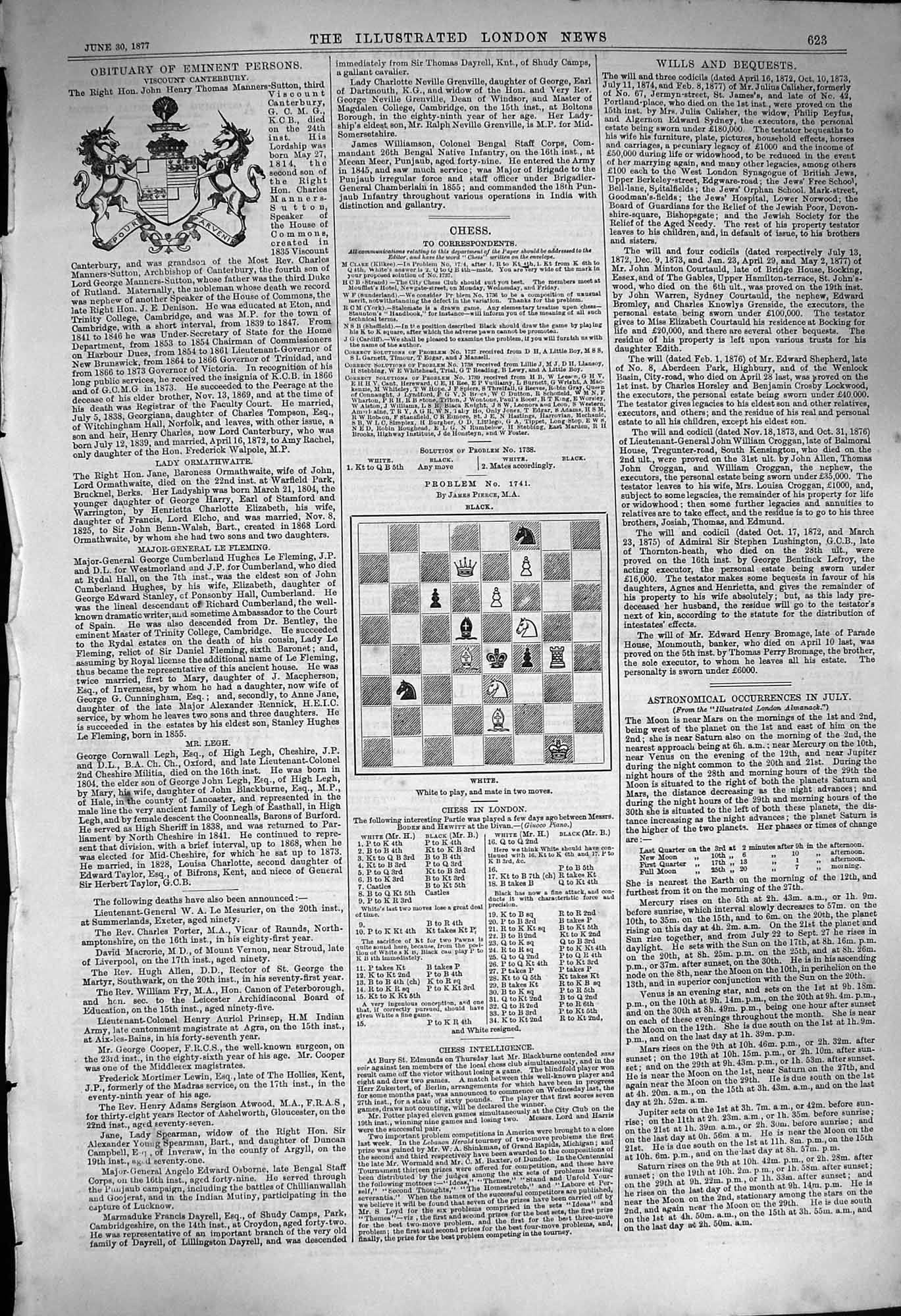 Original Old Antique Print 1877 Ten Pages Chess Moves Illustrated London News