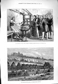 Original Old Antique Print 1877 Gladstone Kensington Granville Marina Ramsgate