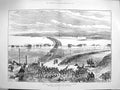 Original Old Antique Print 1877 War Russian Passage Danube Braila Siers March 0
