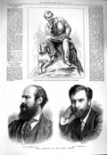 Original Old Antique Print 1877 Statue Lord Byron Burgess Morris Royal Academy
