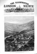 Original Old Antique Print 1877 War Tirnova Ancient Bulgarian Capital Mo 19th