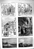 Old Antique Print 1877 Iquique Peru Arica Erzeroum Giurgevo Cossack War 19th