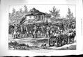 Original Old Antique Print 1877 War Cossacks Marching Foot Spare Horses Siers