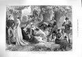 Original Old Antique Print 1877 Picnic Cork Woods Gibraltar Men Ladies Romance