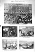Original Old Antique Print 1877 Chapel Eton College Erzeroum Olti Battl 19th
