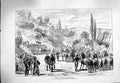 Original Old Antique Print 1877 War Watering Horses Shumla Turkish Siers 19th