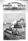 Original Old Antique Print 1877 War Russian Gun Boat Silistria Shipka Black Sea