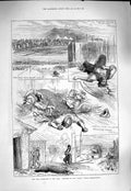 Old Antique Print 1877 War Massacres Yeni Zara Fugitive Bulgarians Zara 19th