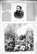Original Old Antique Print 1877 Alfred Mellor Watkin Police Officers Bow Court
