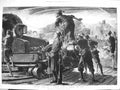Original Old Antique Print 1877 Scene Between Decks Turkish Ironclad Ship Guns