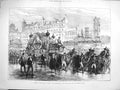 Antique Print *4034 1877 Funeral Thiers Procession Boulevard Chateau D'Eau