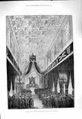Old Antique Print 1877 Funeral Thiers Notre Dame Lorette Manchester Tomb 19th