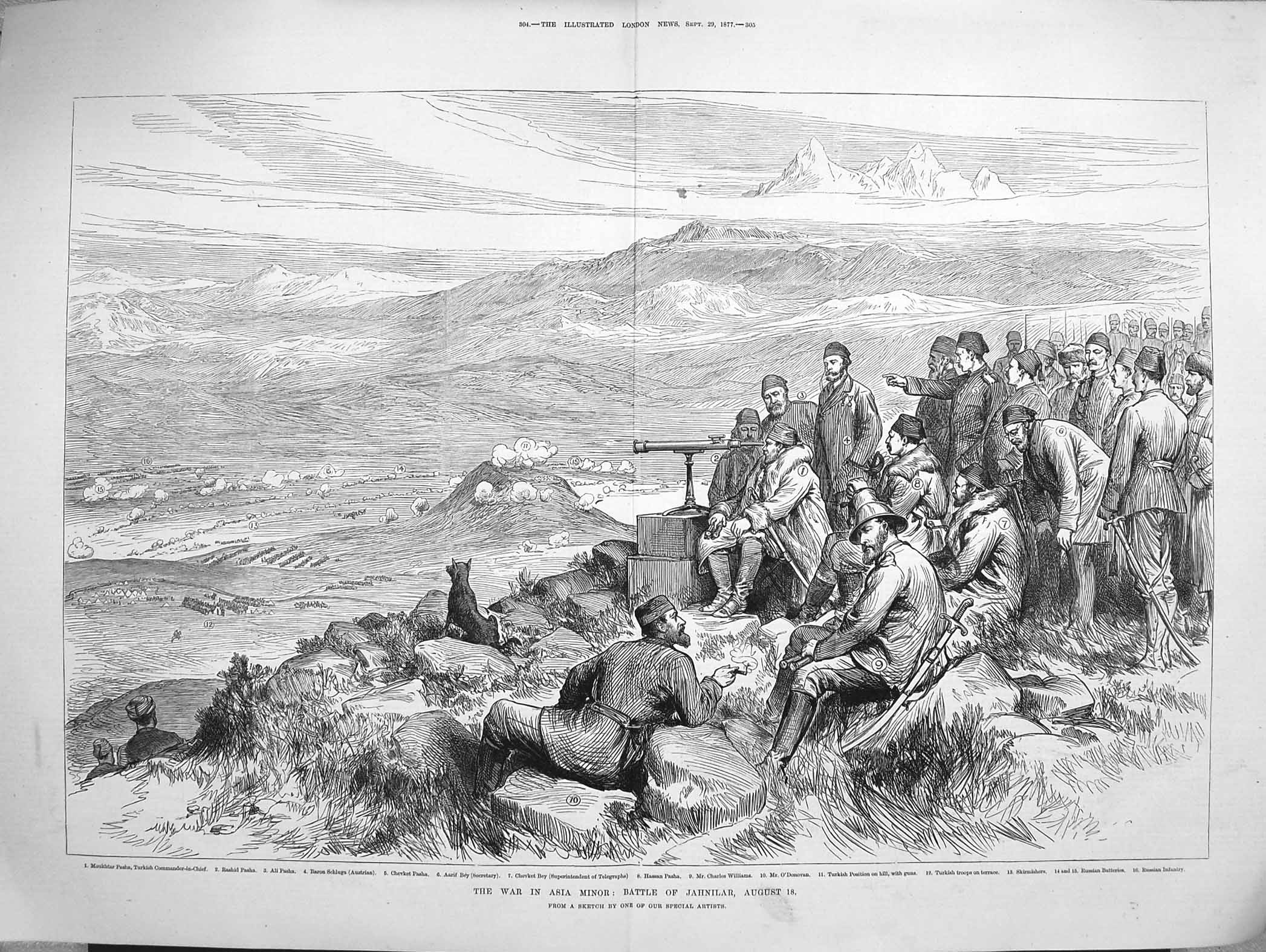 Old Antique Print 1877 War Asia Minor Jahnilar Donovan Plevna Skobeleff 19th
